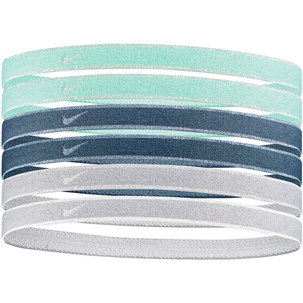 Nike Elastic Headbands 6-pack - Groen/Blauw/Zilver - One Size