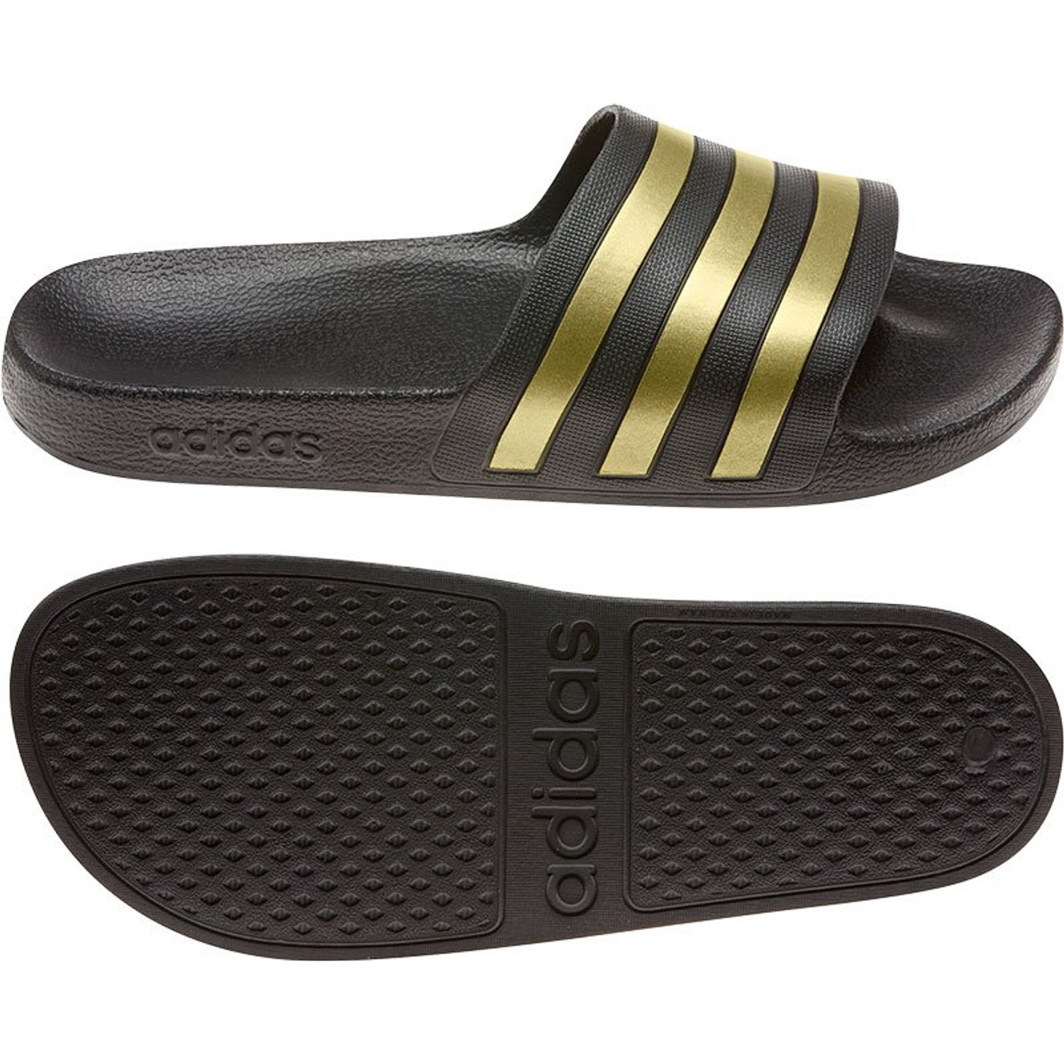 Black gold adidas slides store