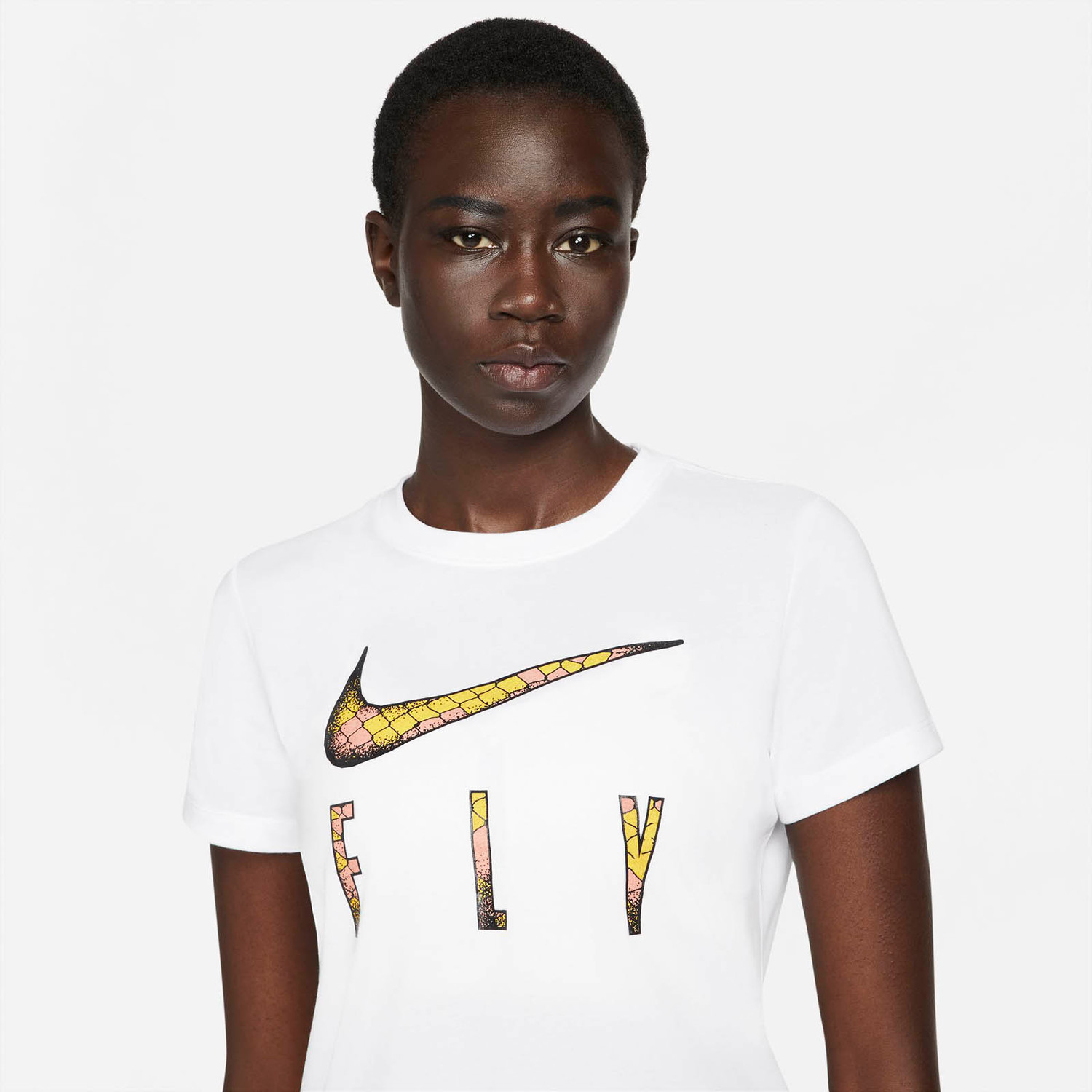 White and gold nike shirt womens store