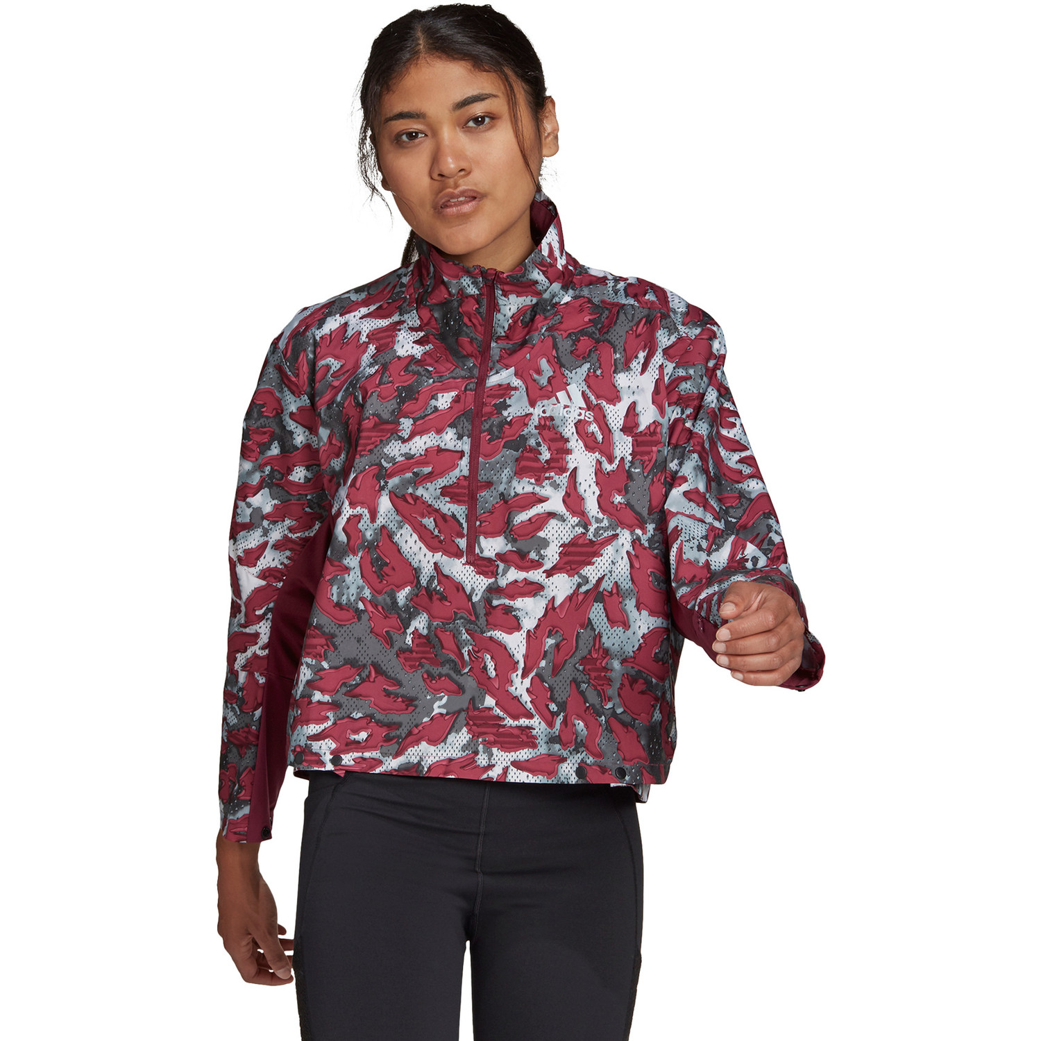 Adidas red floral jacket clearance