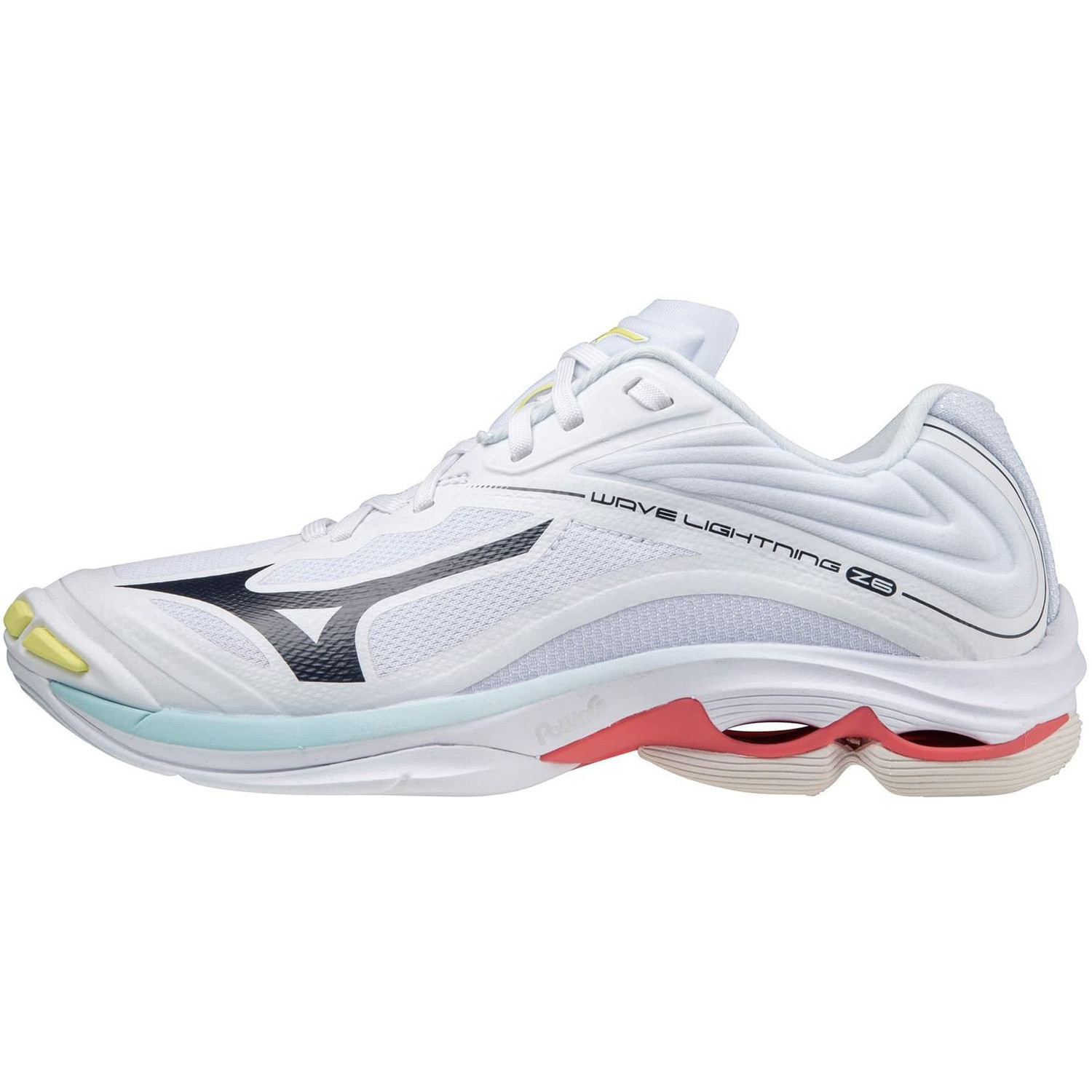 Mizuno Wave Lightning Z6 ホワイト/バーガンディ Mizuno Wave Lightning Z6 Women - Handballshop.com
