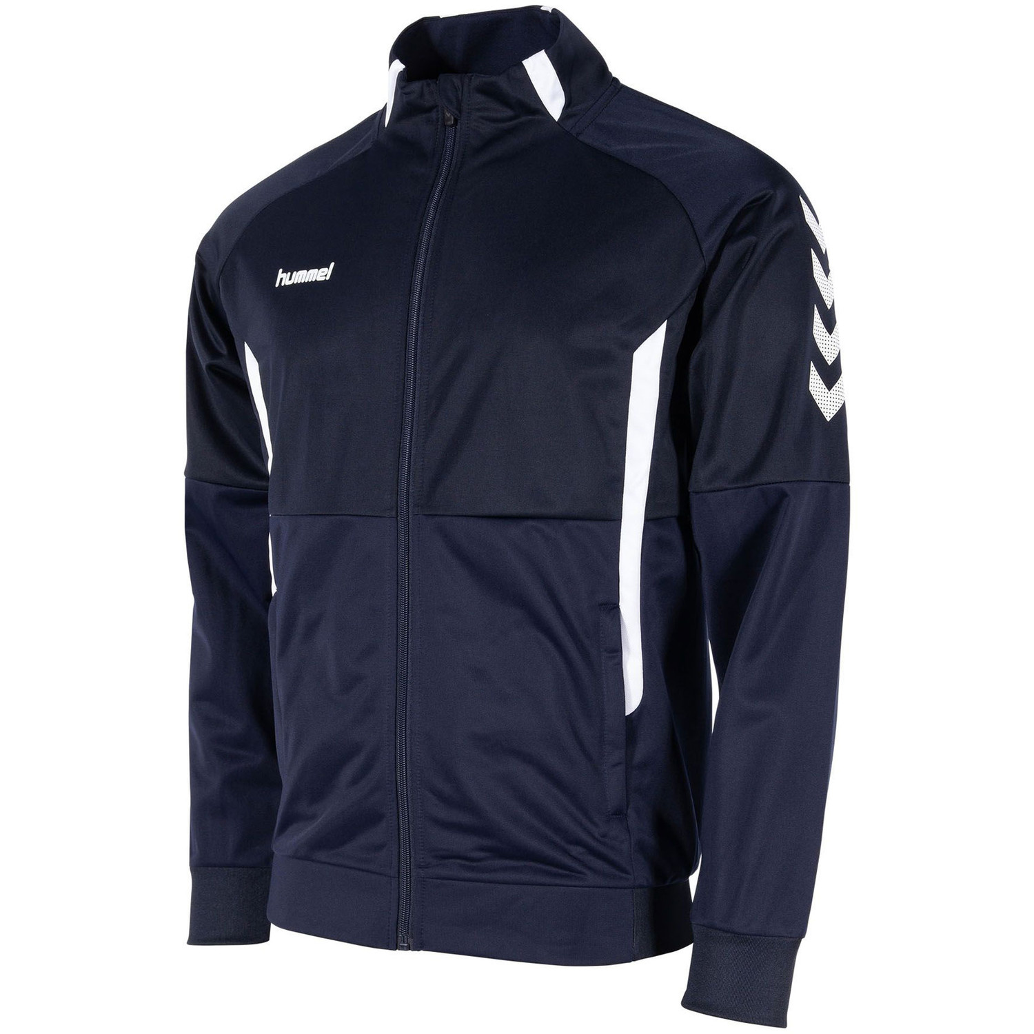 Vintage 80s Hummel Track Top Full Zip Jacket Navy Blue Size