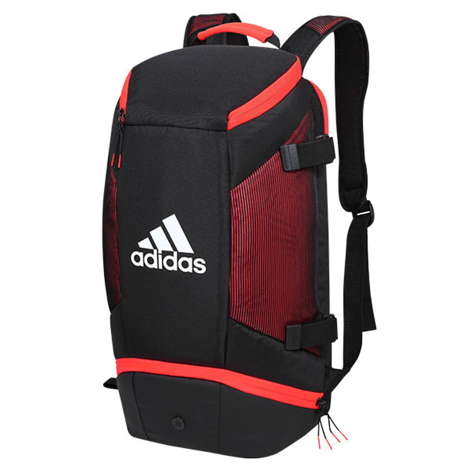 Adidas red and black backpack store