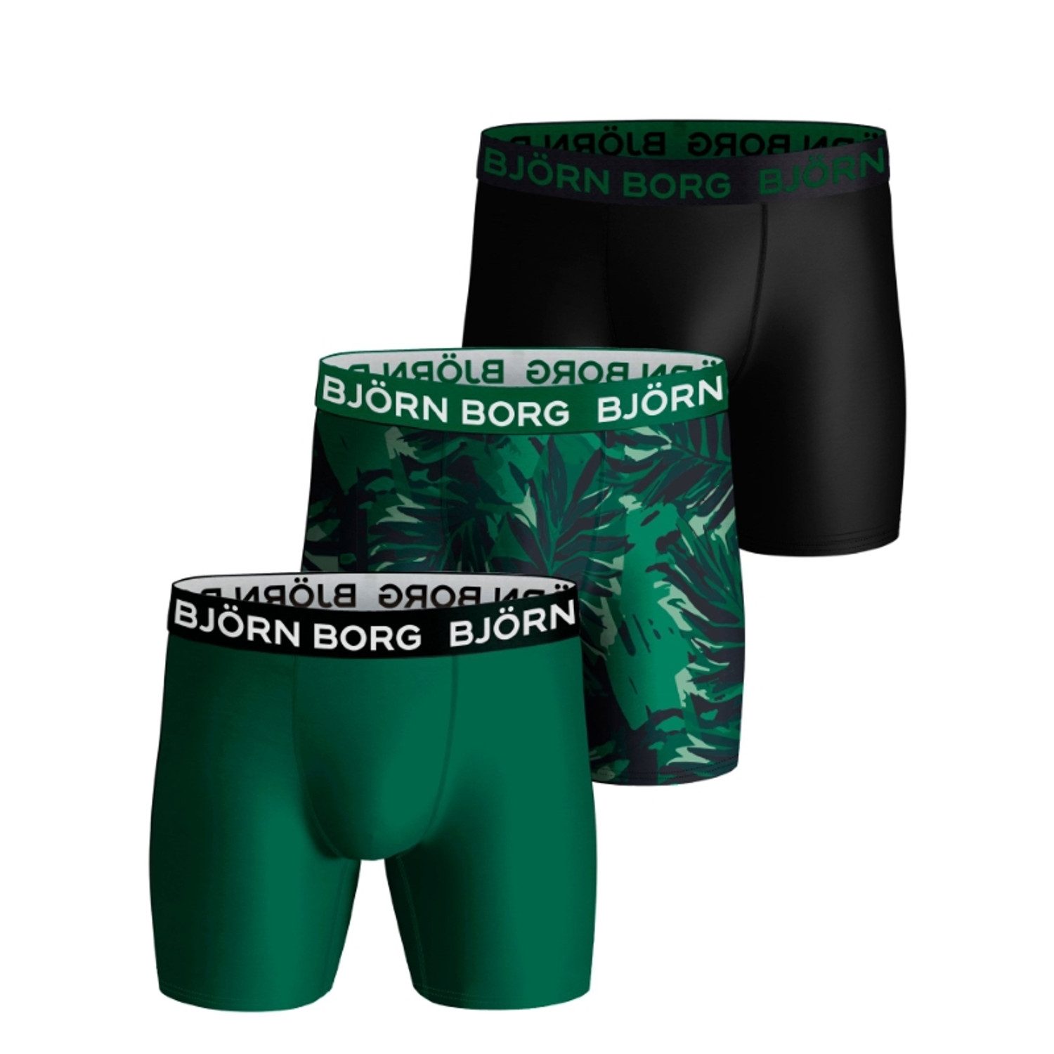 Boxer Björn Borg - Lot De 3 - Coton Doux Mi-haut - Élastique Signature Microfibre - Homme