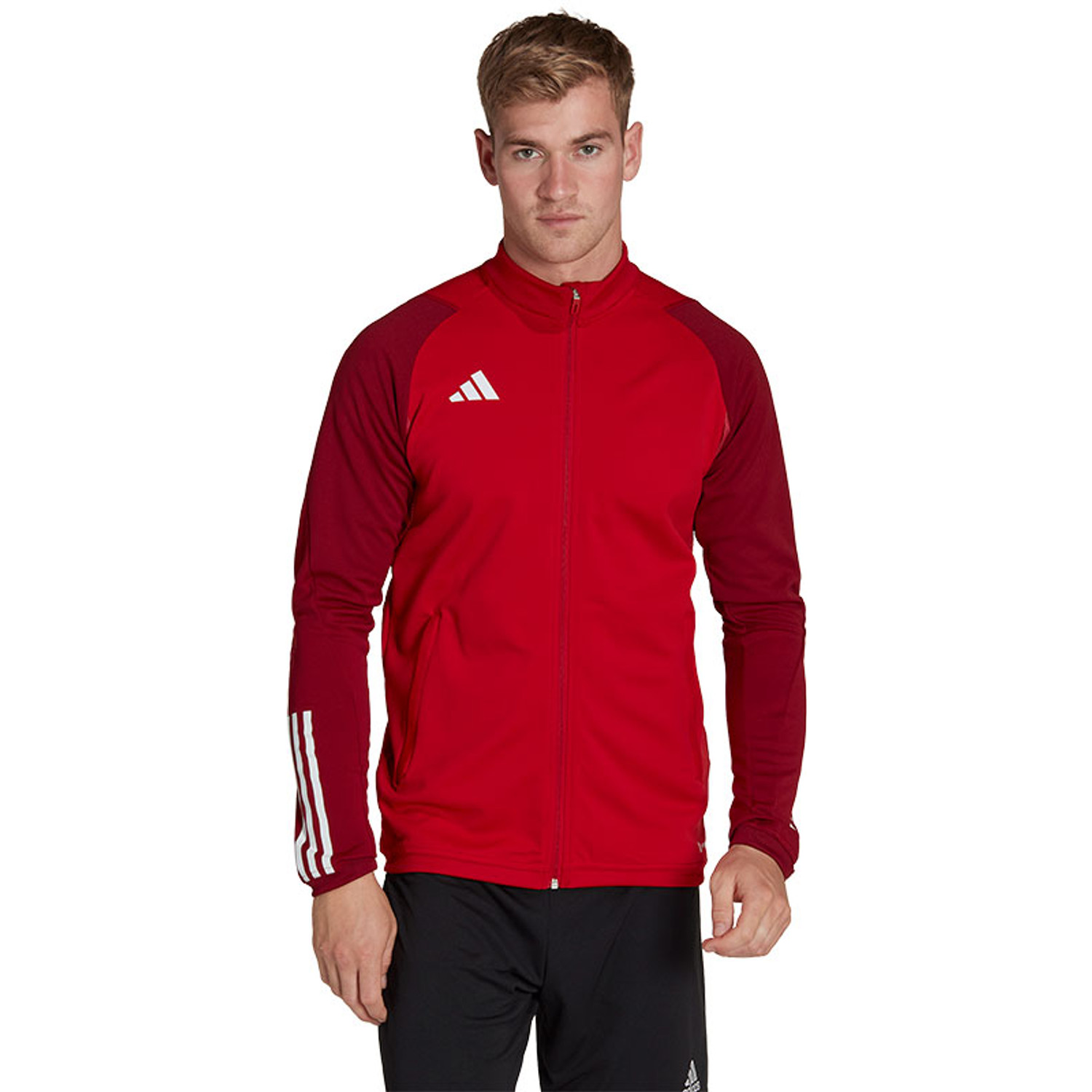 Adidas red training jacket hot sale