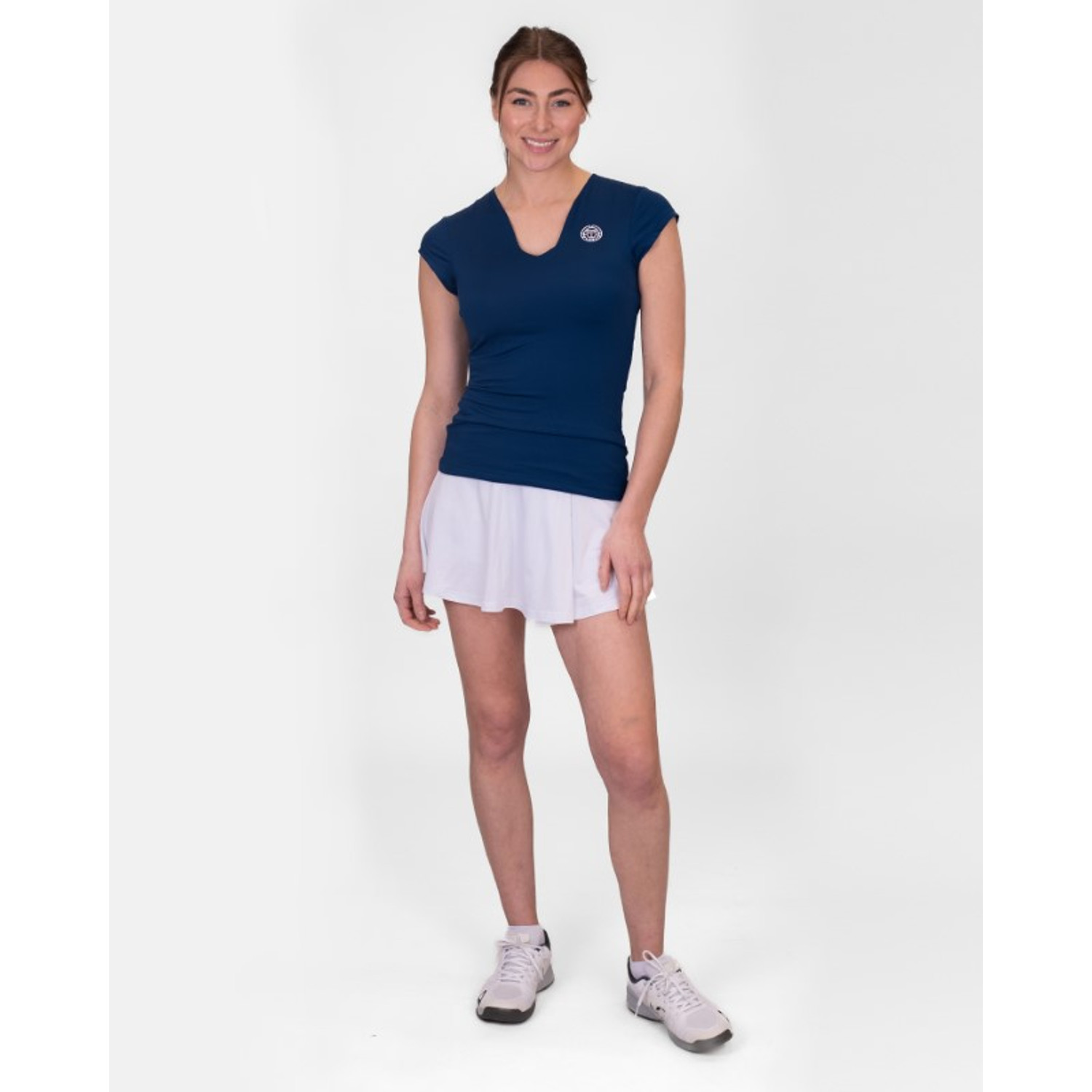 Maglietta Tennis BIDI BADU Crew Inside Out Junior Ragazzi - Scollo A V, Verde Neon/Blu Scuro - 4