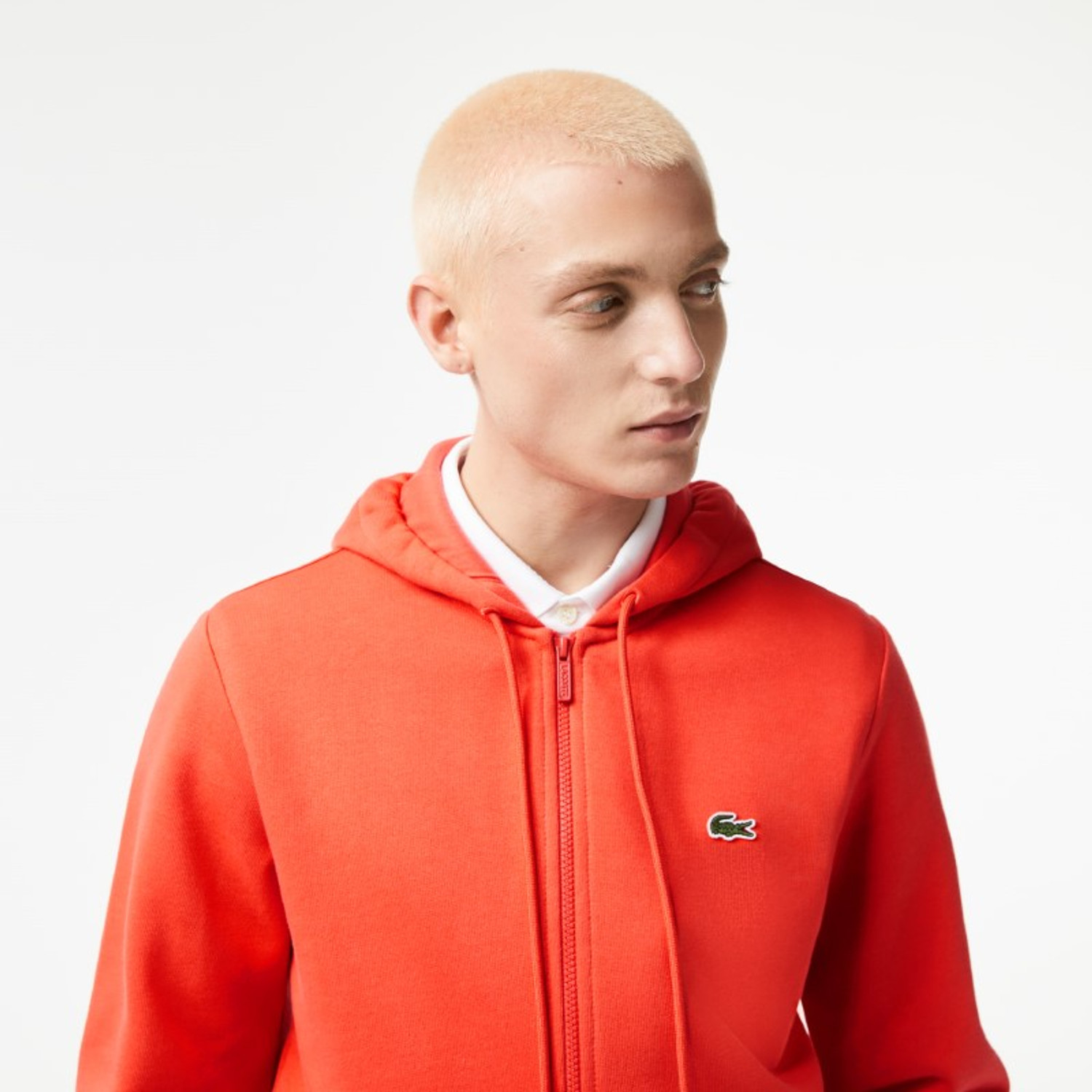 Orange lacoste hoodie cheap