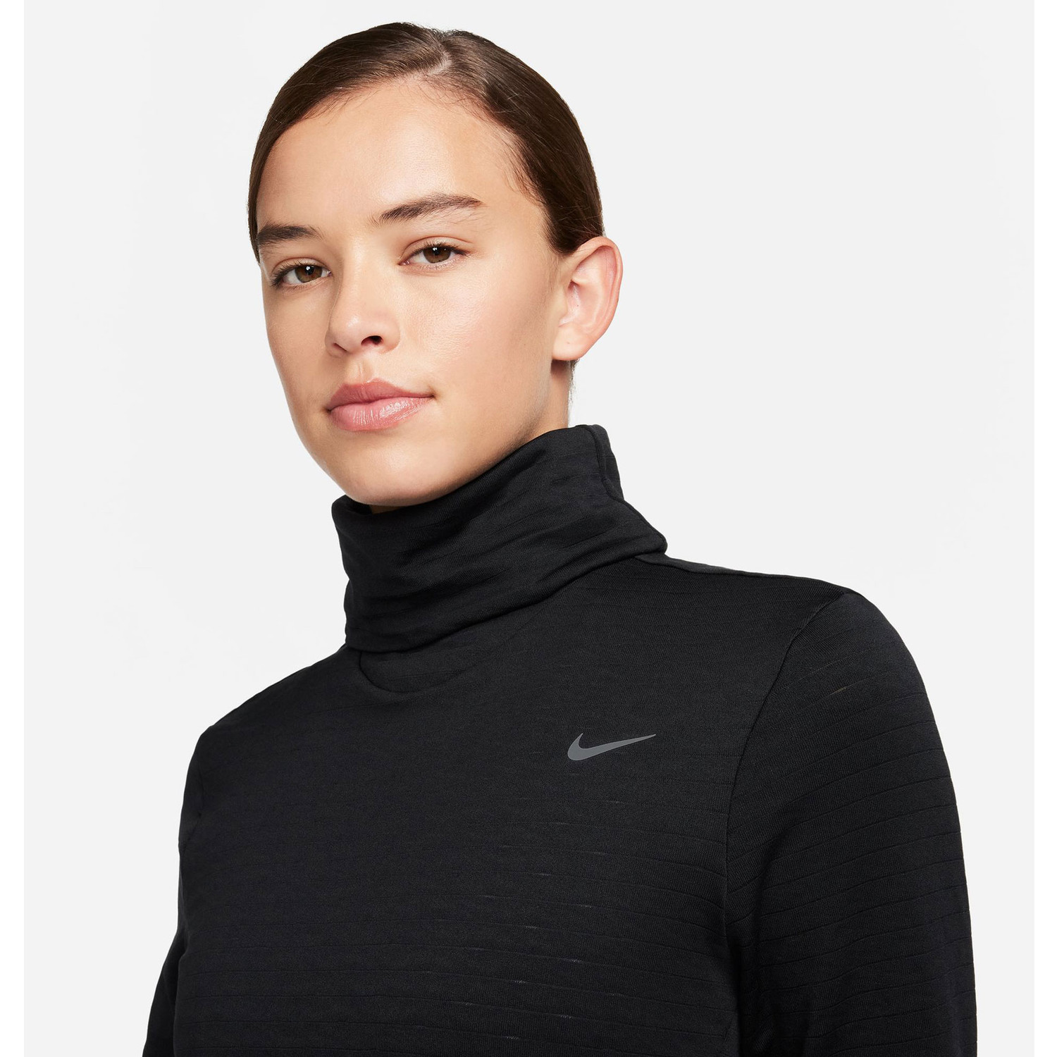 Nike Womens Active Long-Sleeved Therma-FIT Swift Element Pullover Turtleneck (US Alpha Medium Regular Regular GREY)