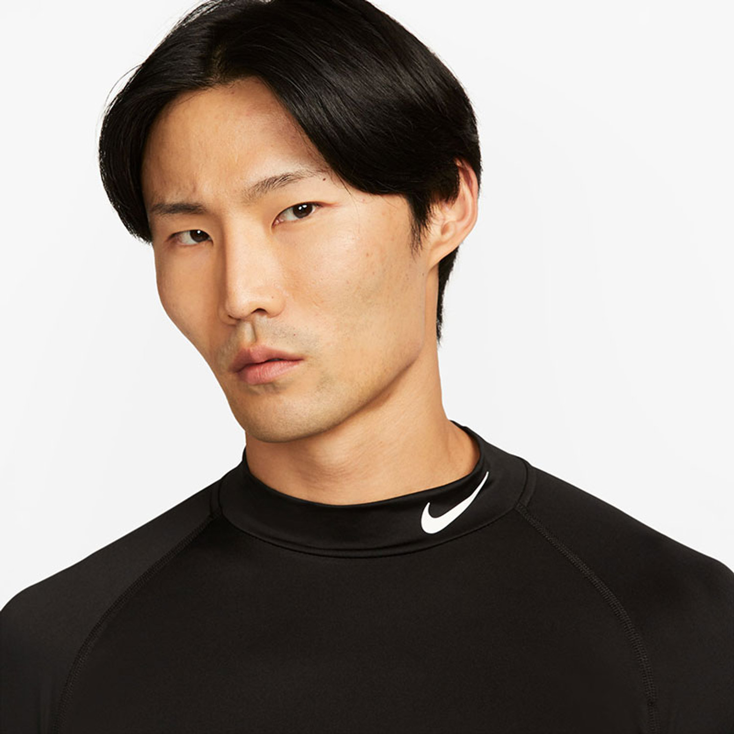 nike pro long sleeve therma mock top