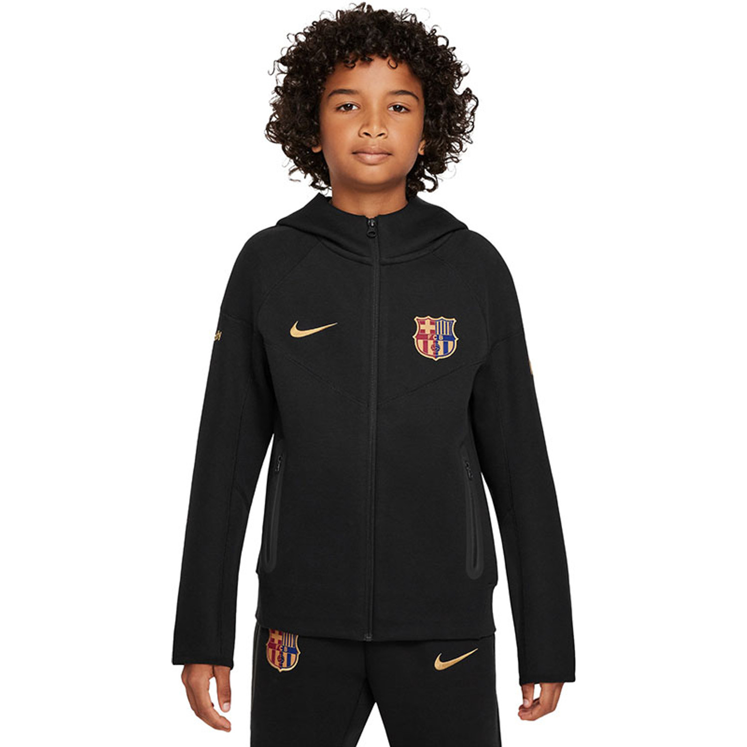 Nike FC Barcelona Tech Fleece Trainingspak Kids Bij VoetbalDirect.be