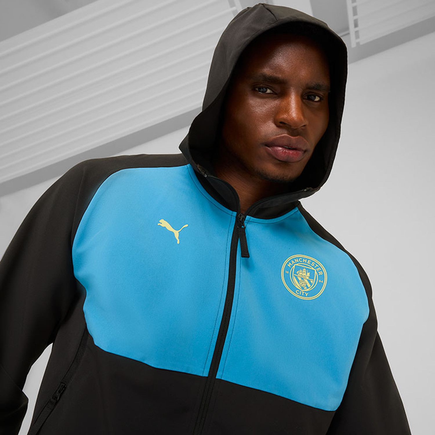 ウェア ManchesterCity Soccer Track Windbreaker Manchester City Pre-match Woven Jacket Men | Manchester City | PUMA