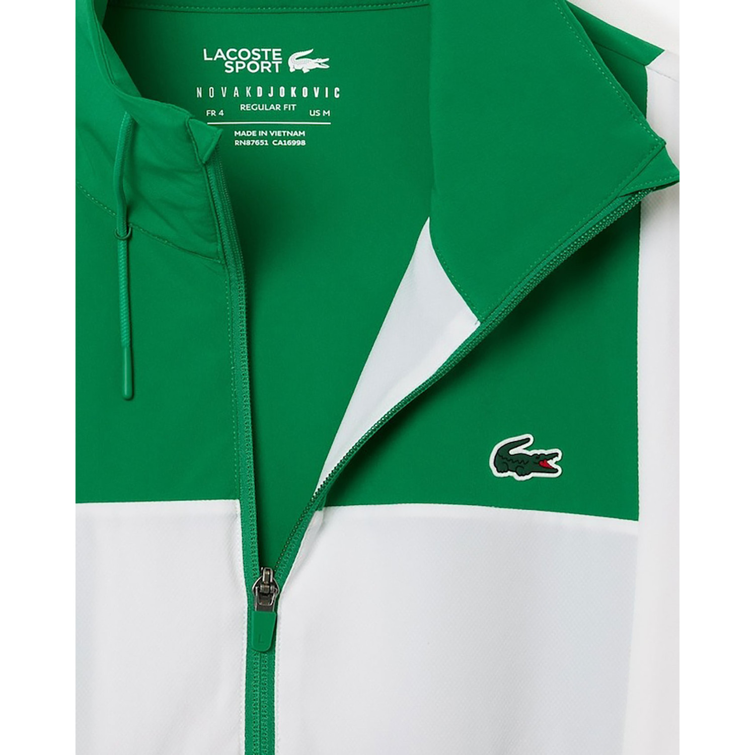 (レア)Lacoste ジャケット ホワイト/ネイビー/グリーン Lacoste Colorblock Light Blue Green White Fleece Zip Up