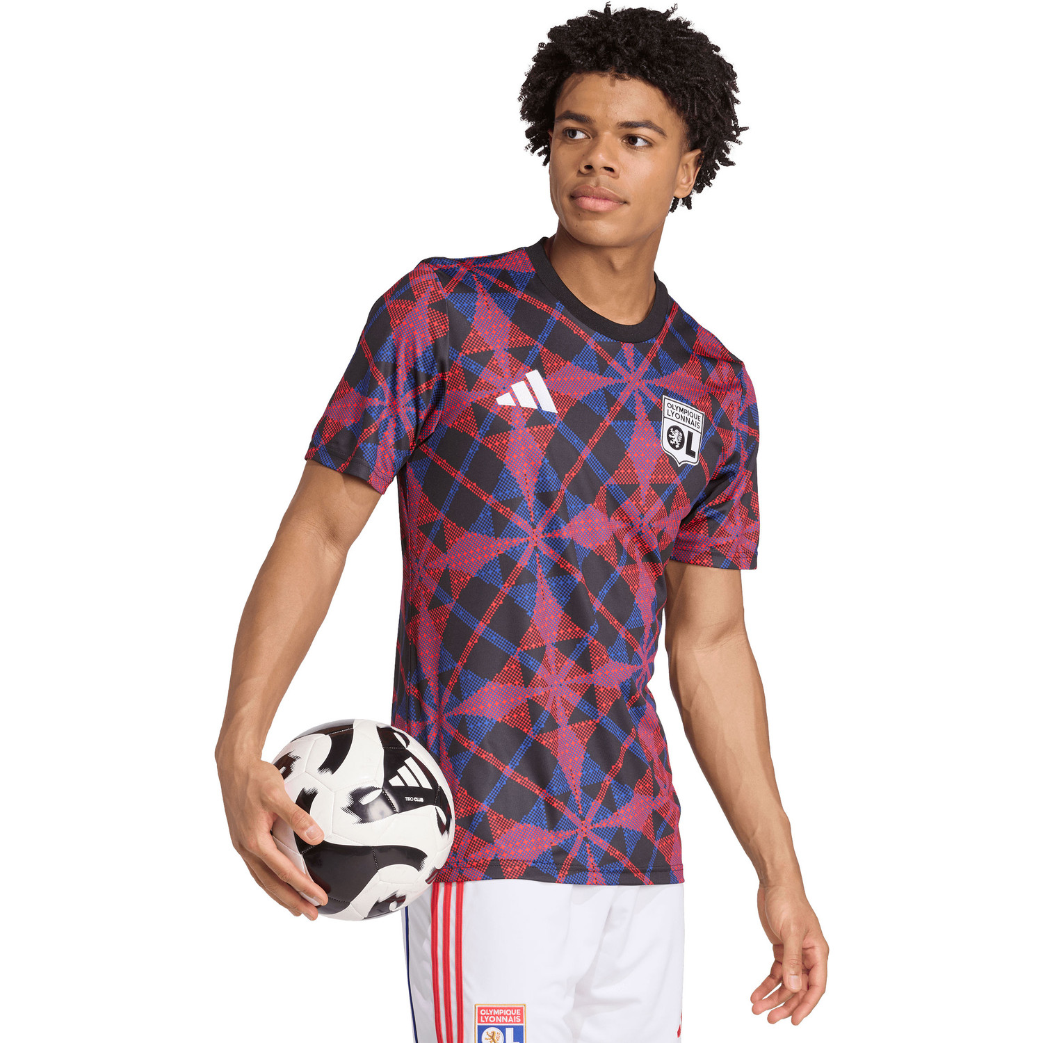 adidas Olympique Lyonnais サッカーシャツ M adidas Olympique Lyon Pre-Match Shirt 2025/2026 - PassaSports.com