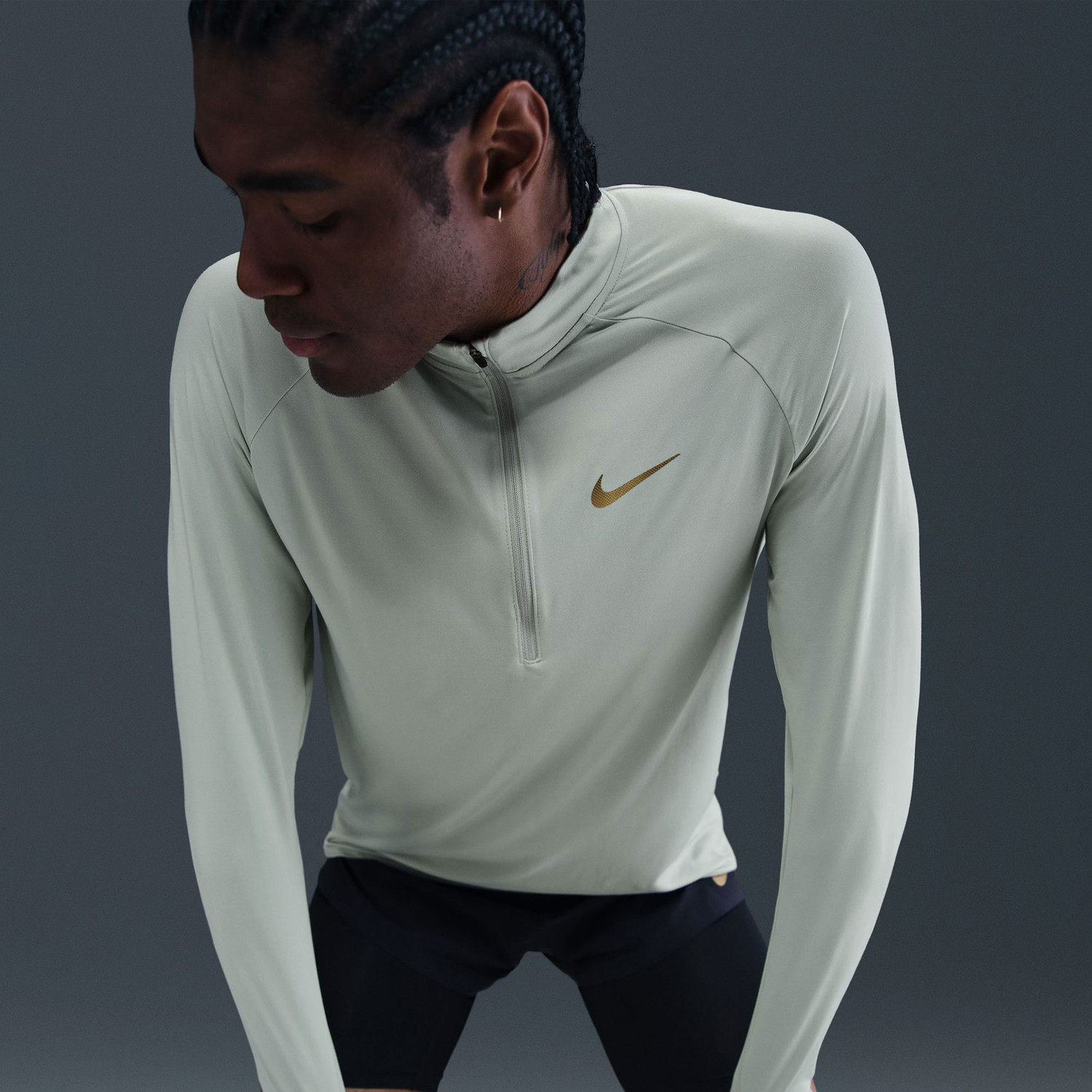 nike pro hyperwarm back wrap long sleeve half zip shirt