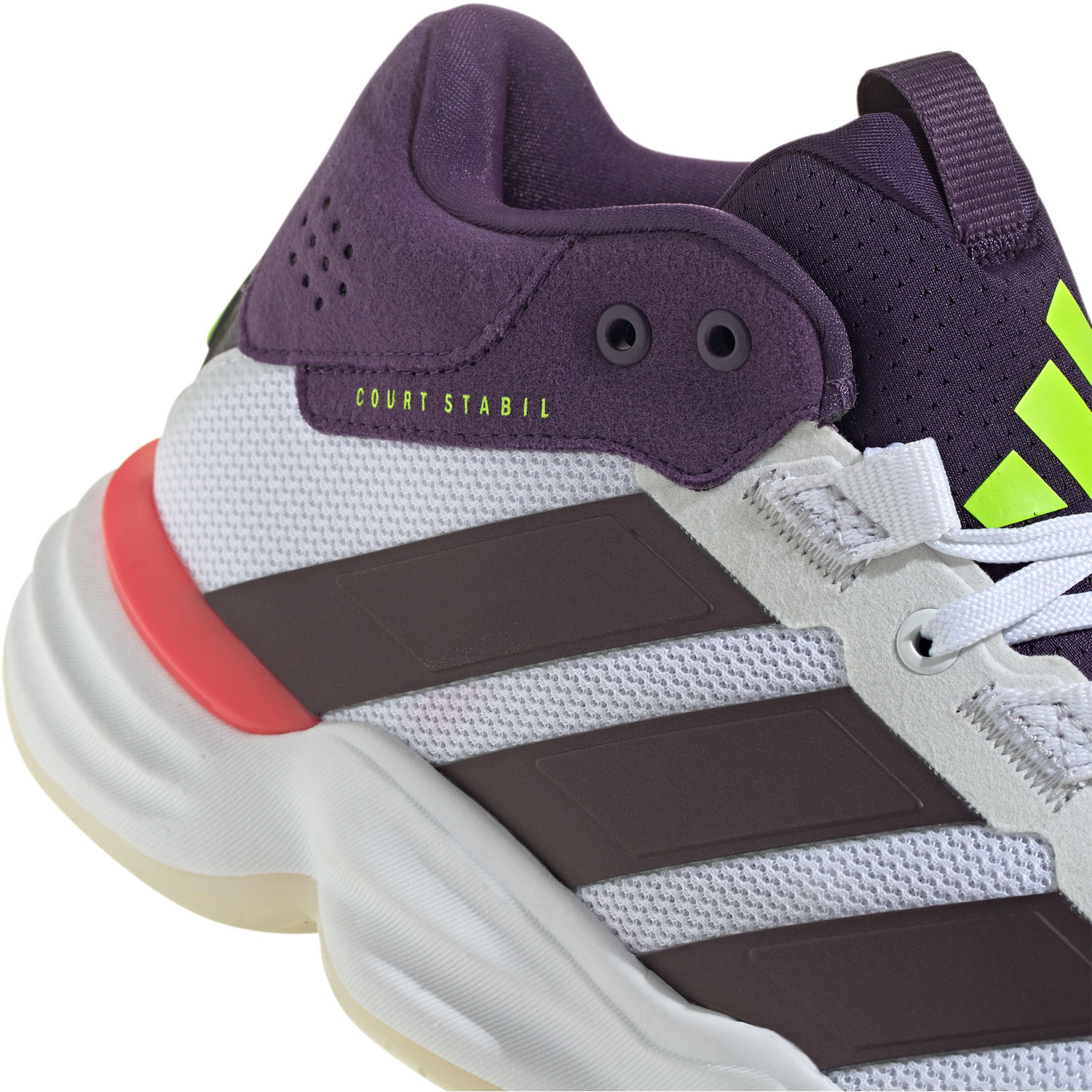 Adidas Court Stabil Mid Indoor Shoes Sneaker Mens White Purple JH5163 Adidas Court Stabil White Aurora Metallic Plum for sale | eBay main image 3