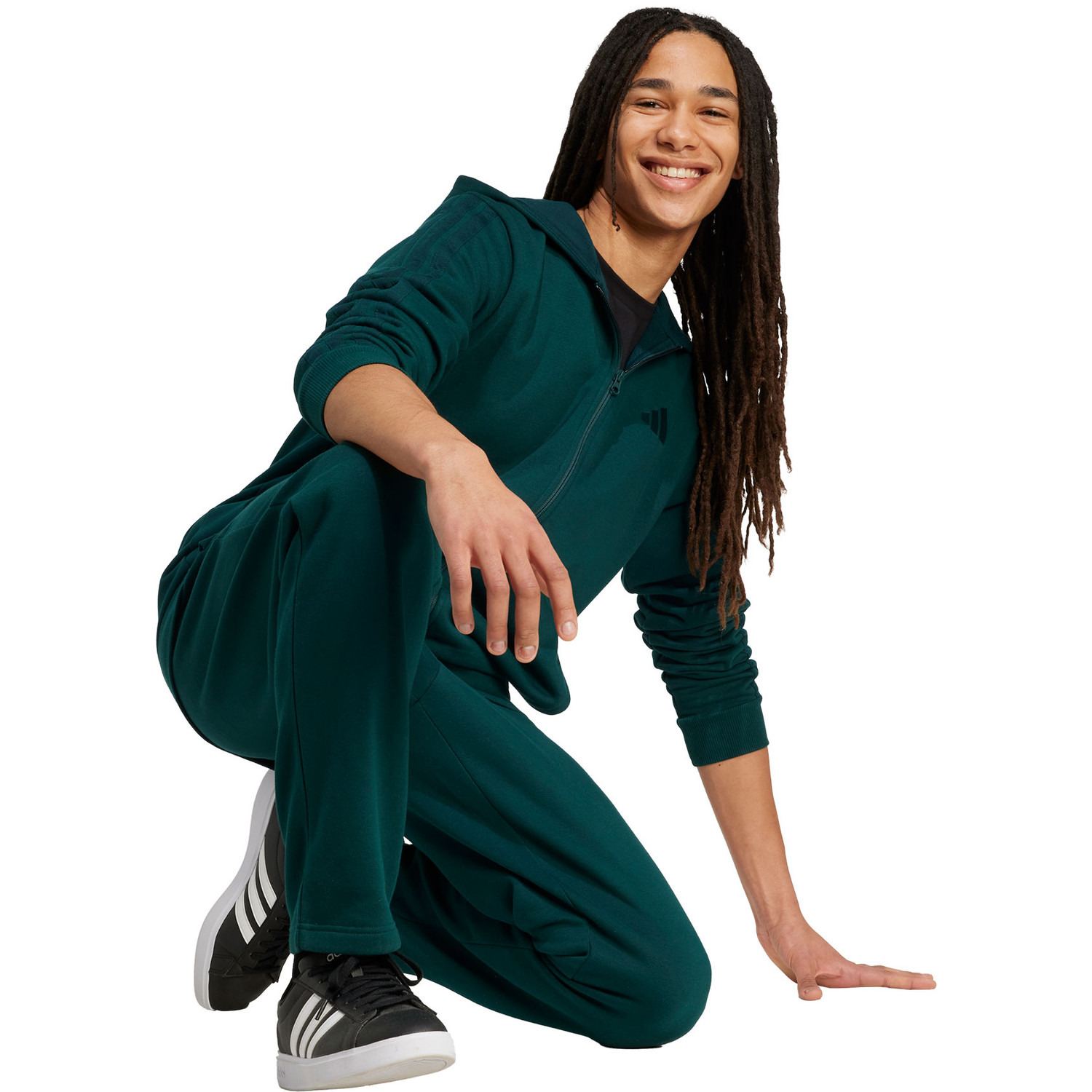 adidas 3 Stripes Fleece Full Zip Hoody - PassaSports.com