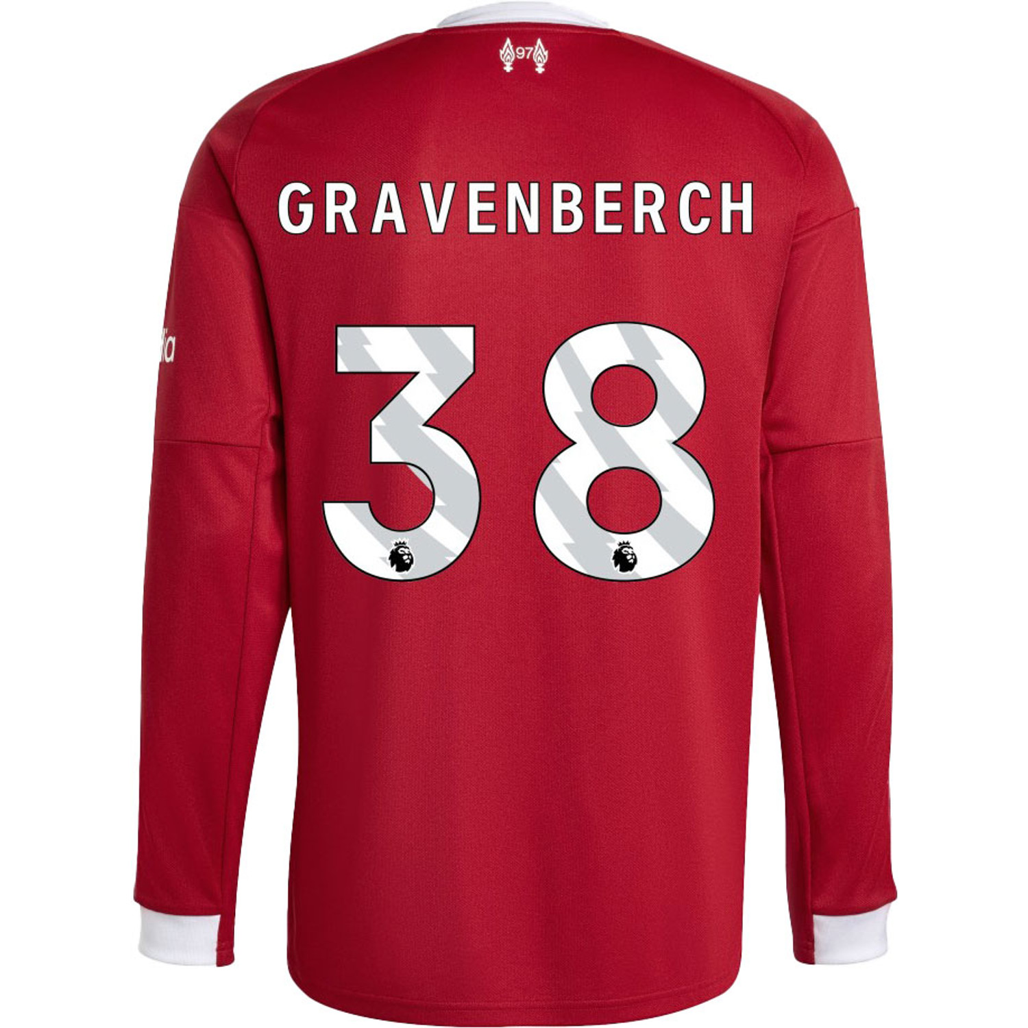 リバプールFC GRAVENBERCH 38番 赤 長袖シャツ adidas Liverpool Home Kit Long Gravenberch 38 - PassaSports.com