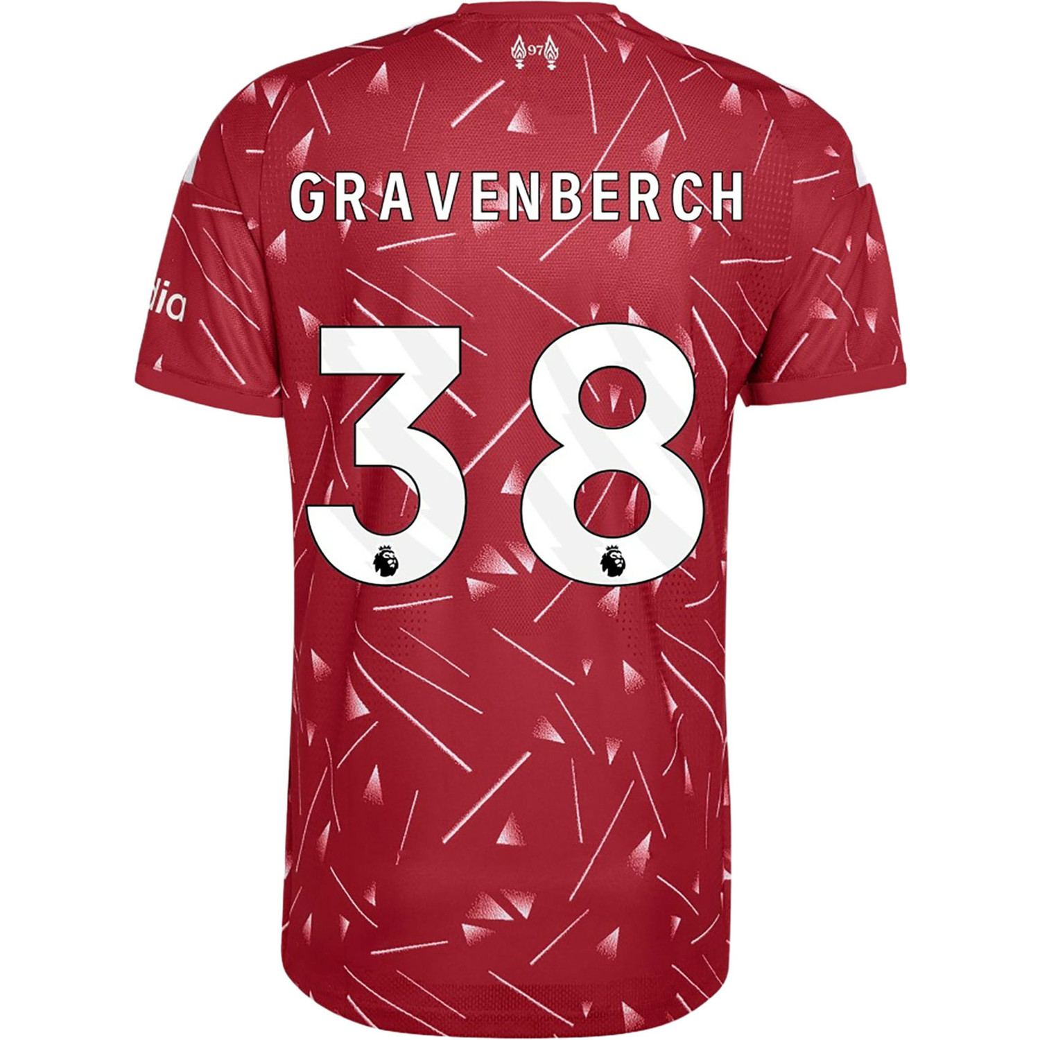 リバプールFC GRAVENBERCH 38番 赤 長袖シャツ オンライン