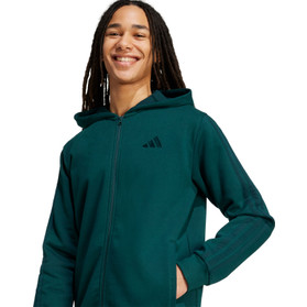 adidas 3 Stripes Fleece Full Zip Hoodie