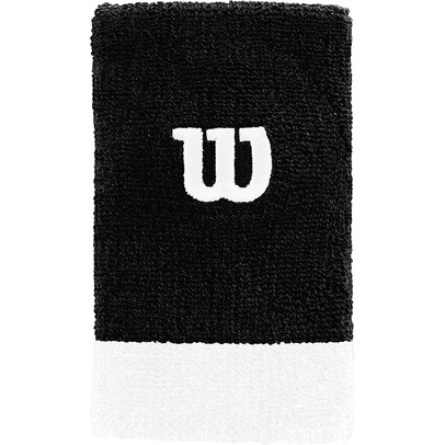 Wilson Extra Wide Wristband Zwart/Wit