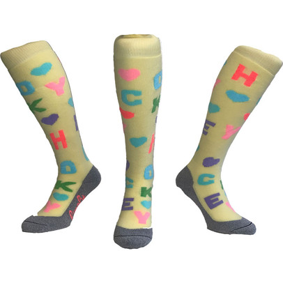 Hingly Stutzenstrümpfe Hockey Letters Gelb
