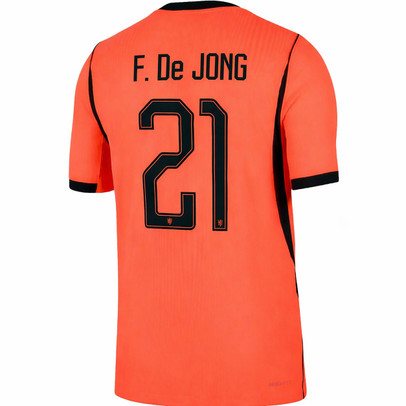 Nike Nederland Match Thuis Shirt WK F. de Jong 21