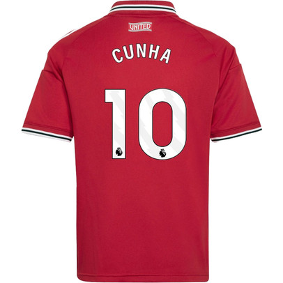 adidas Manchester United Home Shirt Cunha 10 Kids - PassaSports.com
