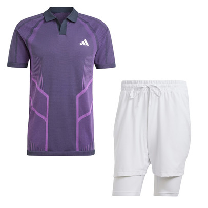 adidas Wimbledon Pro Seamless Polo Set Heren