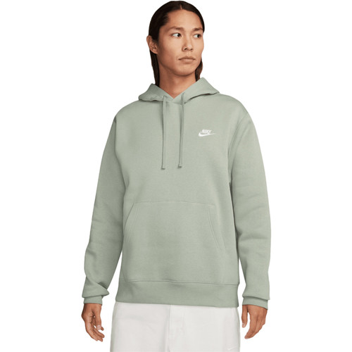 nike club fleece hoodie ash green