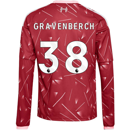 リバプールFC GRAVENBERCH 38番 赤 長袖シャツ adidas Liverpool Home Shirt Long Gravenberch Kids - PassaSports.com