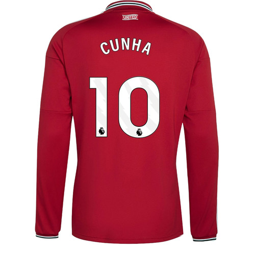adidas Manchester United Home Shirt Long Cunha 10 - PassaSports.com