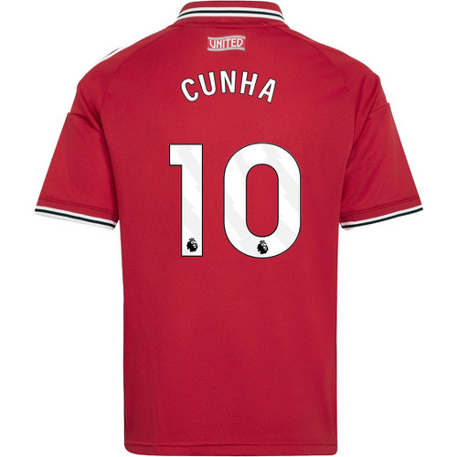 adidas Manchester United Home Shirt Cunha 10 Kids - PassaSports.com