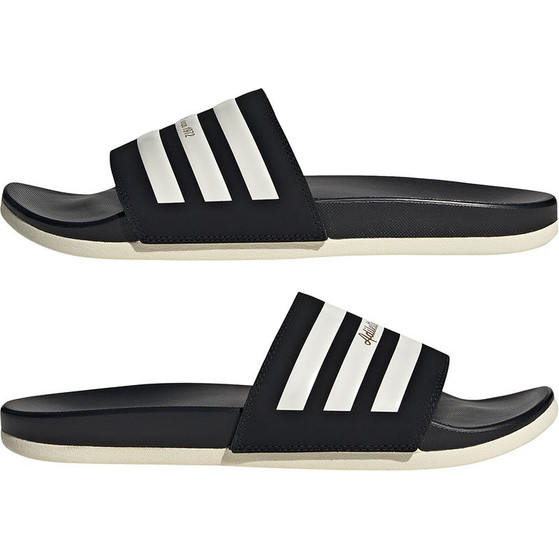 Adidas slipper black and white cheap