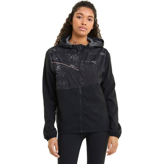 Puma run graphic hooded jacket deals