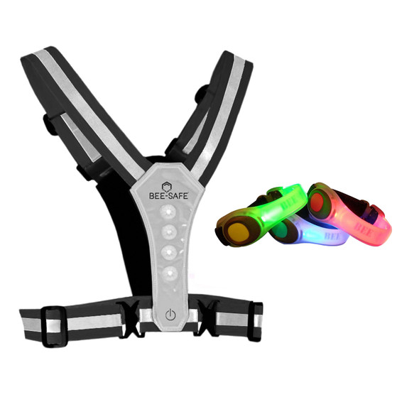 Beesafe Weste USB & Led Armband Trio