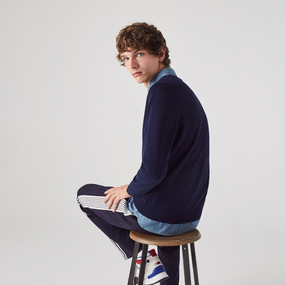 Lacoste Organic Cotton V-Neck Sweater