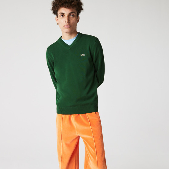 Lacoste Organic Cotton V-Neck Sweater