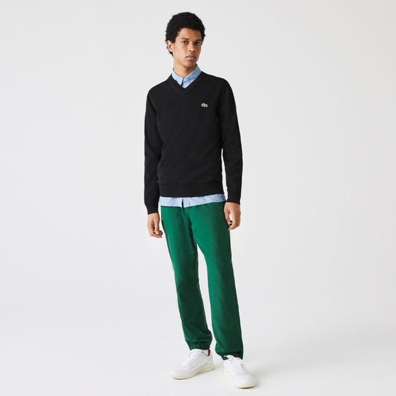 Lacoste Organic Cotton V-Neck Sweater