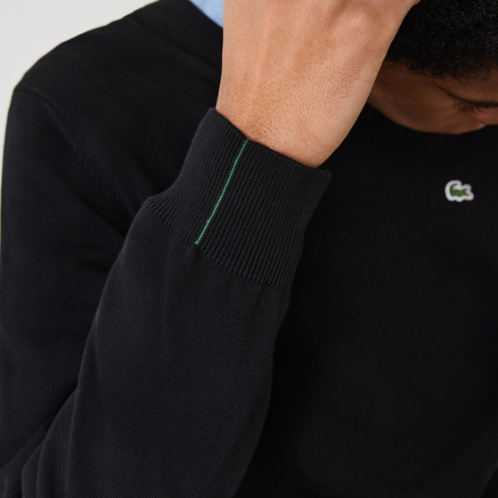 Lacoste Organic Cotton V-Neck Sweater