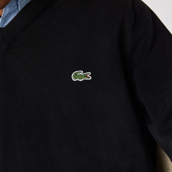Lacoste Organic Cotton V-Neck Sweater