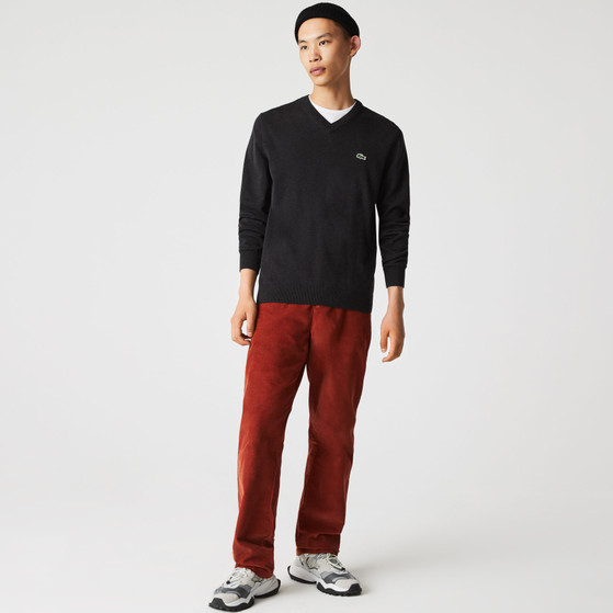 Lacoste Organic Cotton V-Neck Sweater