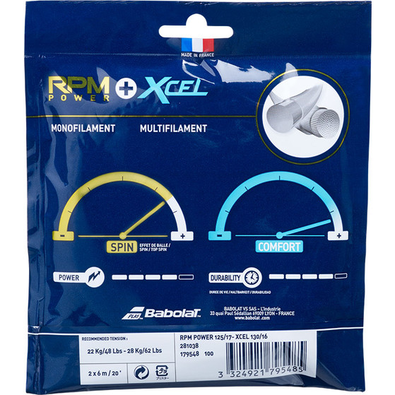 Babolat RPM Power 125 + Xcel 130