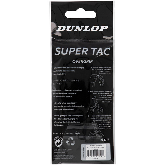 Dunlop D Tac Super Tac Overgrip 1 Pc. Black