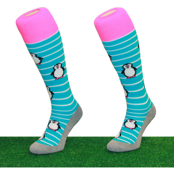 Hingly Stutzenstrümpfe Stripe Pinguin Blue