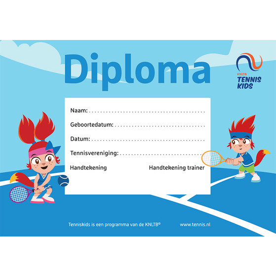 KNLTB Diploma Love&Ace Blauw - 10 stuks