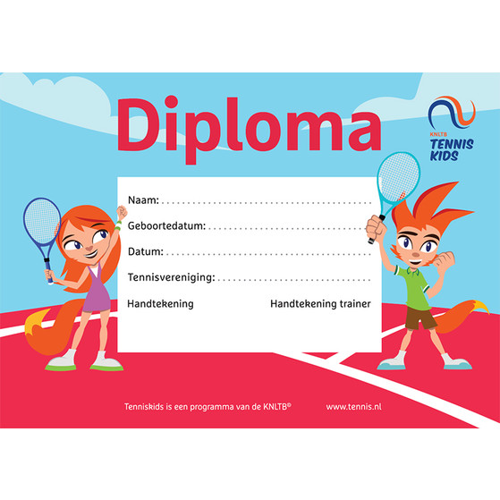 KNLTB Diploma Love&Ace Rood - 10 stuks