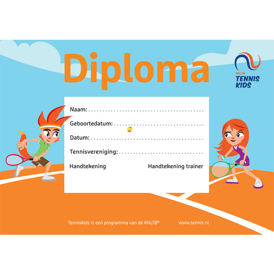 KNLTB Diploma Love&Ace Oranje - 10 stuks