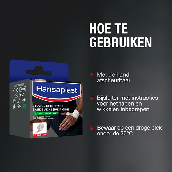 Hansaplast Sporttape 2,5cm X 10m - White
