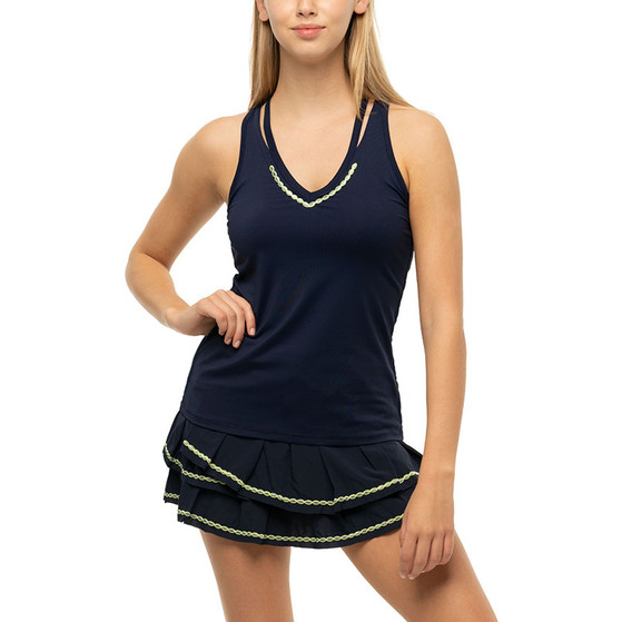 Lucky in Love Lurex V-Neck Cutout Tank