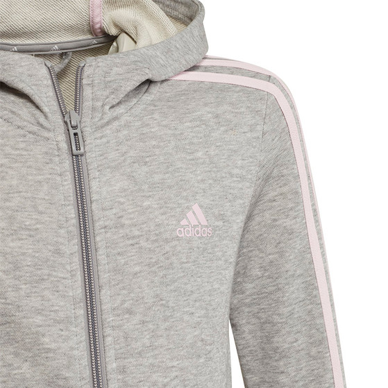 adidas 3 Stripes Full Zip Hoody Girls